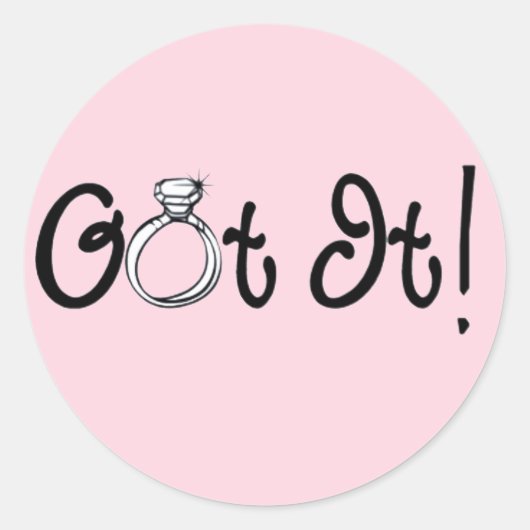 Het Verloving Ring Ronde Sticker (Voorkant)