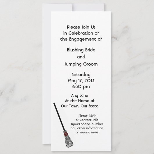 Het Verloving van Broom pompen Kaart (Achterkant)