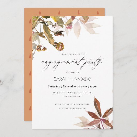 Het Verloving van de Boom van de Herfst van Rust O Bedankkaart (Voorkant / Achterkant)