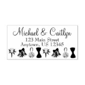 Het Verloving van de bruiloft sparen de DatumBloem Rubberstempel (Afrduk)