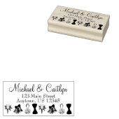 Het Verloving van de bruiloft sparen de DatumBloem Rubberstempel (Gestempeld)