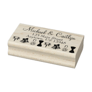 Het Verloving van de bruiloft sparen de DatumBloem Rubberstempel