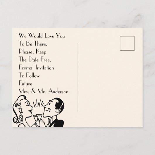 Het Verloving van de klap & bewaart het Briefkaart (Achterkant)