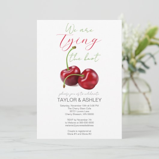 Het Verloving van de Knot Cherry Kaart (Staand voorkant)