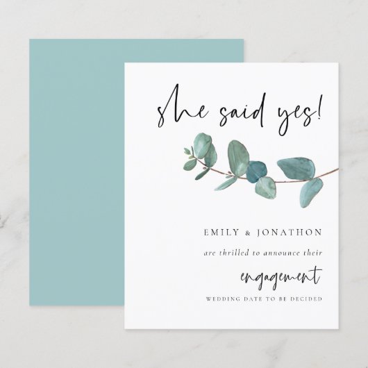 Het Verloving van Eucalyptus was een goed idee. (Voorkant / Achterkant)