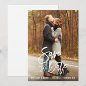 Het Verloving van het Manuscript van de borstel sp Save The Date (Voorkant / Achterkant)