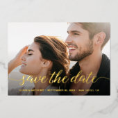 Het Verloving van het Manuscript van Elegant Foto  Folie Feestdagenkaart (Voorkant)