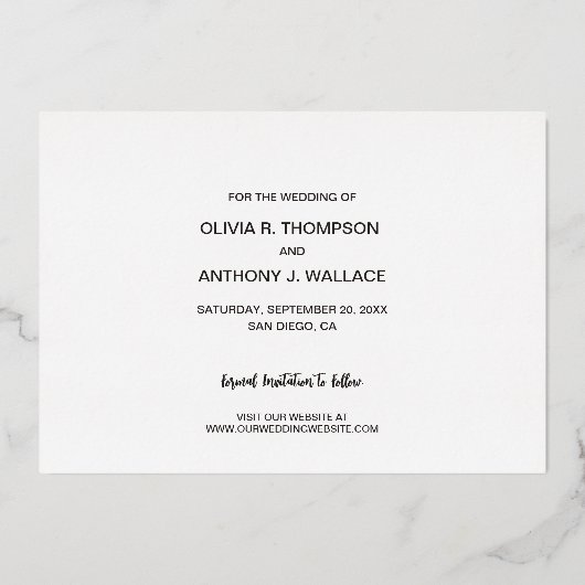 Het Verloving van het Manuscript van Elegant Foto Folie Feestdagenkaart (Achterkant)