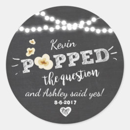 Het Verloving Vragen gunt tag-Sticker Ronde Sticker