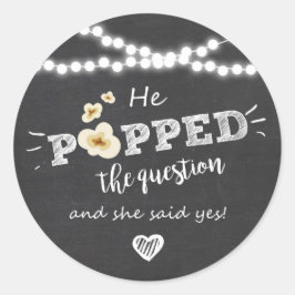 Het Verloving Vragen gunt tag-Sticker Ronde Sticker