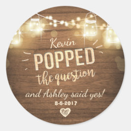 Het Verloving Vragen gunt tag-Sticker Ronde Sticker