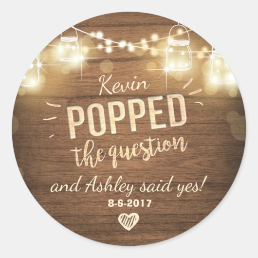 Het Verloving Vragen gunt tag-Sticker Ronde Sticker (Voorkant)