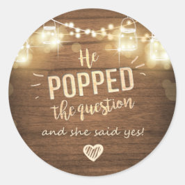 Het Verloving Vragen gunt tag-Sticker Ronde Sticker