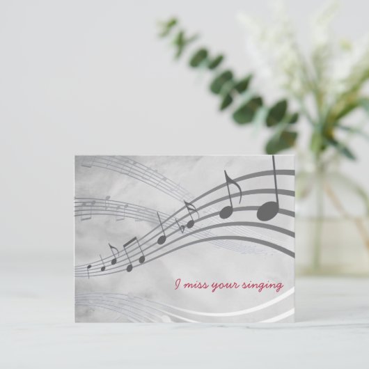 HET VERMISEN VAN UW ZINGENDE  GRAY Musical Briefkaart (Staand voorkant)