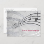 HET VERMISEN VAN UW ZINGENDE GRAY Musical Briefkaart (Voorkant / Achterkant)