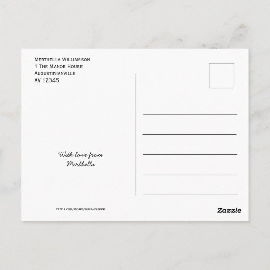 HET VERMISEN VAN UW ZINGENDE  GRAY Musical Briefkaart (Achterkant)