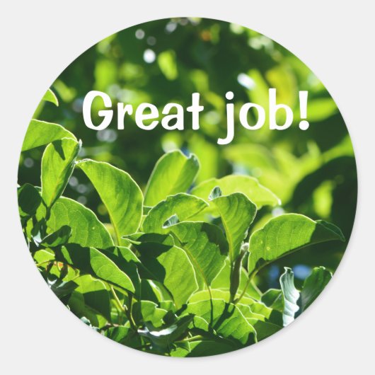 Het vernieuwen van groene bladeren geeft goede ban ronde sticker (Voorkant)