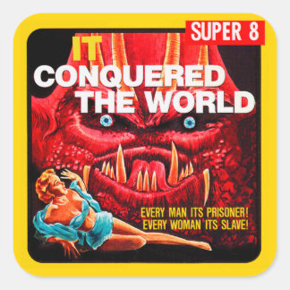 "Het veroverde de wereld" filmdoos Vierkante Sticker
