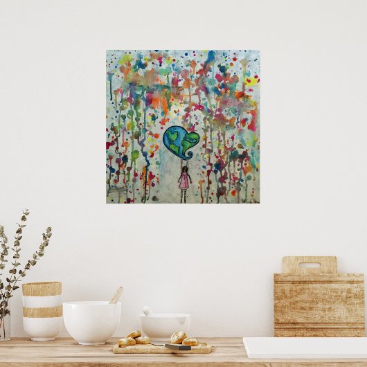 Het veroveren van Chaos Love Abstract Poster (Keuken)