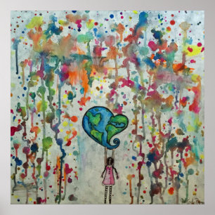 Het veroveren van Chaos Love Abstract Poster