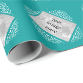 Het Verpakkende Document van de blauwgroen Vintage Cadeaupapier (Rol Hoek)