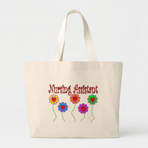 Het verpleegkundige Hulpgeschenken-Floral Ontwerp Grote Tote Bag