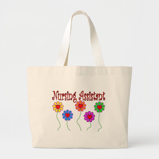 Het verpleegkundige Hulpgeschenken-Floral Ontwerp Grote Tote Bag (Voorkant)