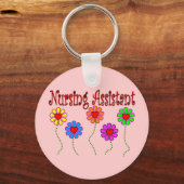 Het verpleegkundige Hulpgeschenken-Floral Ontwerp Sleutelhanger (Voorkant)