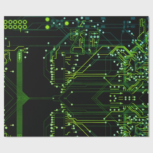 Het verpletteren van Groene Abstracte Elektronisch Cadeaupapier (Vlak)