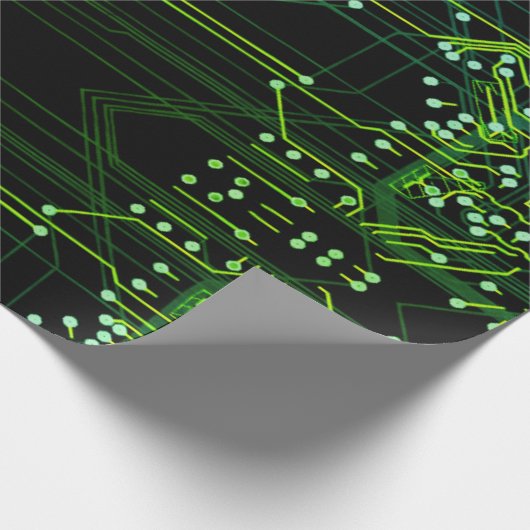 Het verpletteren van Groene Abstracte Elektronisch Cadeaupapier (Hoek)