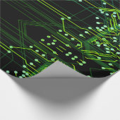 Het verpletteren van Groene Abstracte Elektronisch Cadeaupapier (Hoek)