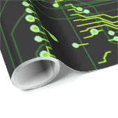 Het verpletteren van Groene Abstracte Elektronisch Cadeaupapier (Rol Hoek)