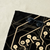 Het verpletteren van het Zwarte Gold Abstracte Mod Strandlaken (In situ)