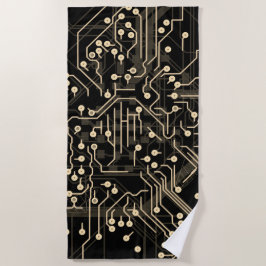 Het verpletteren van het Zwarte Gold Abstracte Mod Strandlaken