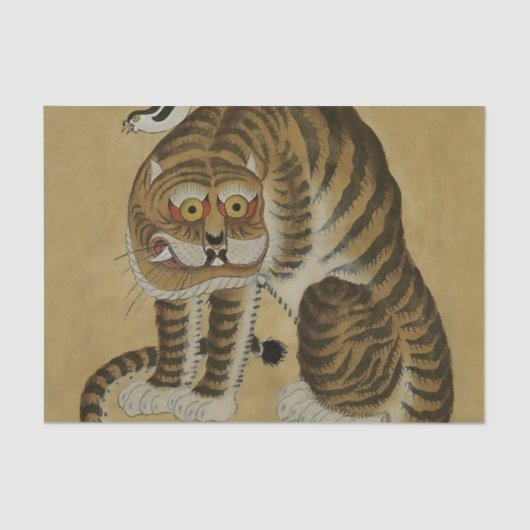 Het verpletteren van Tiger Minhwa met Magpie Tissuepapier (Voorkant)