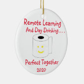 Het verre Leren en Dag Drink Perfect samen Keramisch Ornament (Rechts)