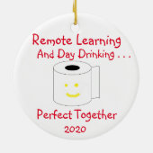Het verre Leren en Dag Drink Perfect samen Keramisch Ornament (Achterkant)