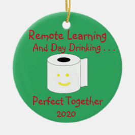 Het verre Leren en Dag Drink Perfect samen Keramisch Ornament