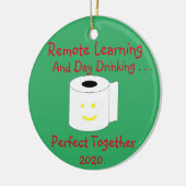 Het verre Leren en Dag Drink Perfect samen Keramisch Ornament (Links)