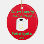 Het verre Leren en Dag Drink Perfect samen Keramisch Ornament (Links)