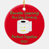 Het verre Leren en Dag Drink Perfect samen Keramisch Ornament (Achterkant)