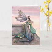 Het verrukte Wenskaart van de Draak van de Fee van Kaart (Gele Bloem)