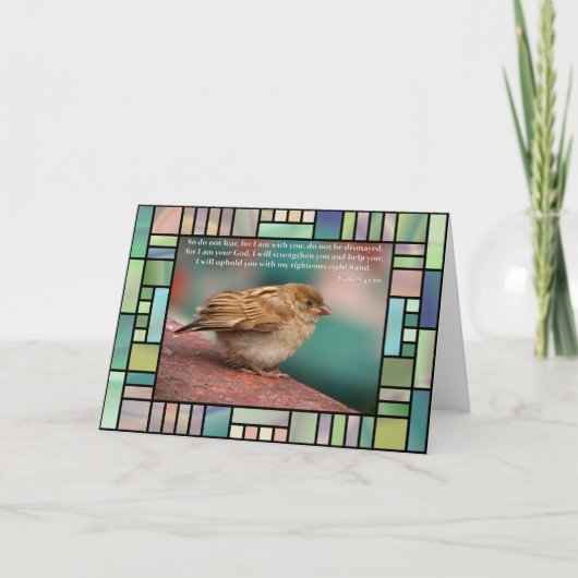 Het Vers van de Bijbel van het 41:10 van Isaiah Kaart (Voorkant)