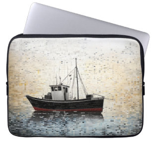 Het verschepen Boot Mariene Kunst Decorverf Laptop Sleeve