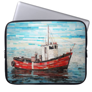 Het verschepen Boot Mariene Kunst Decorverf Laptop Sleeve
