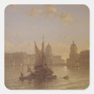 Het verschepen op de Theems bij Greenwich Vierkante Sticker
