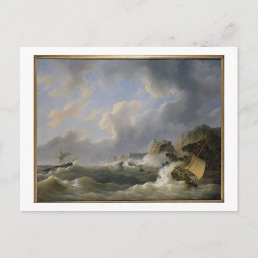 Het verschepen van een Kustlijn in een Rough Zee ( Briefkaart (Voorkant)