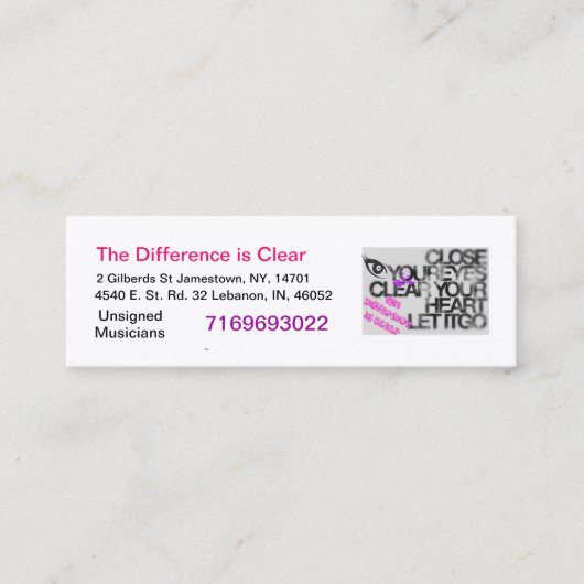 Het verschil is Duidelijke Visitekaartjes (Voorkant)