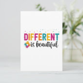 Het verschil is mooie Autisme Awareness Adhd Cadea Bedankkaart (Staand voorkant)