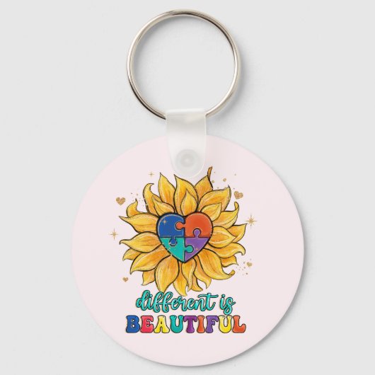 Het verschil is mooie autisme sleutelhanger (Voorkant)